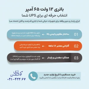 باتری 12 ولت 65 آمپر صبا