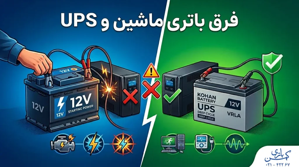 فرق باتری ماشین و باتری یو پی اس